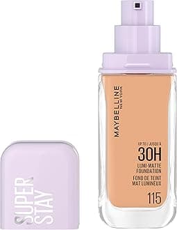 New York, Super Stay Lumi-Matte Liquid Foundation, 30hr Longwear formula, Light as Air, Waterproof, Sweatproof, Luminous Matte Finish - 115