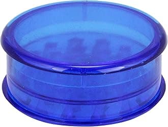 Plastic Grinder 60 mm Three Parts Including Storage Choose Your Favourite Colour (Blue) for Pine Nuts and Chilli Peppers, 1x