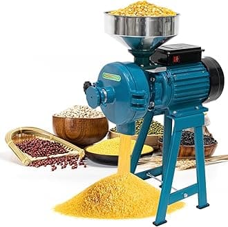 NAIZEA Grain Mills Wet Dry Cereals Grinder, Electric Corn Grain Mill Grinders, Heavy Duty 3000W 110V Commercial Grain Machine, Wheat Feed Flour Mill with Funnel (Dry & Wet Grinder)