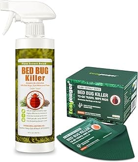 Bed Bug Killer Spray 16oz &28pcs Portable Travel-Sized Individual Wipes EcoRaider by EcoVenger 100% Kill Efficacy, Bedbugs & Mites, Kills Eggs & The Resistant, Lasting Protection