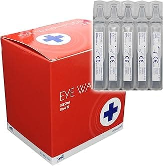 1 Box, 25x 20ml Blue Lion Sterile Saline Sodium Chloride Emergency Eye Wash Pods
