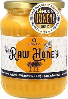 Q Honey Raw Unpasteurised Wildflower Honey 1kg - Gold Award Winner of the 2025 London International Honey Quality Competition