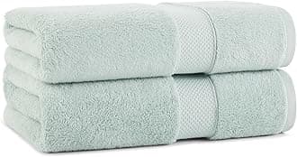 Aston & Arden Egyptian Bath Towels - (Pack of 2) Oversized Ultra Soft Thick & Absorbent, 100% Ringspun Egyptian Cotton Bathroom Towel for Spa, Hotel, 600 GSM, 30 x 54 in, Green