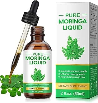 Pure Moringa Oleifera Liquid Drops for Energy,Organic Moringa Leaf Extract w.Turmeric,Black Pepper,Metabolism Immune Skin Joint & Gut,Leaf Extract 6X Absorption Than Powder Capsule Gummies