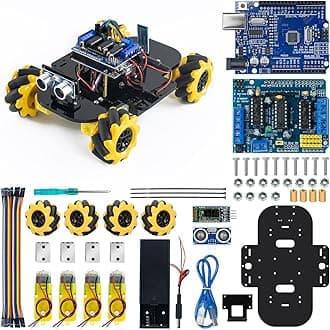 LAFVIN 4WD Mecanum Robot Car Kit Smart DIY Project Compatible with Arduino IDE