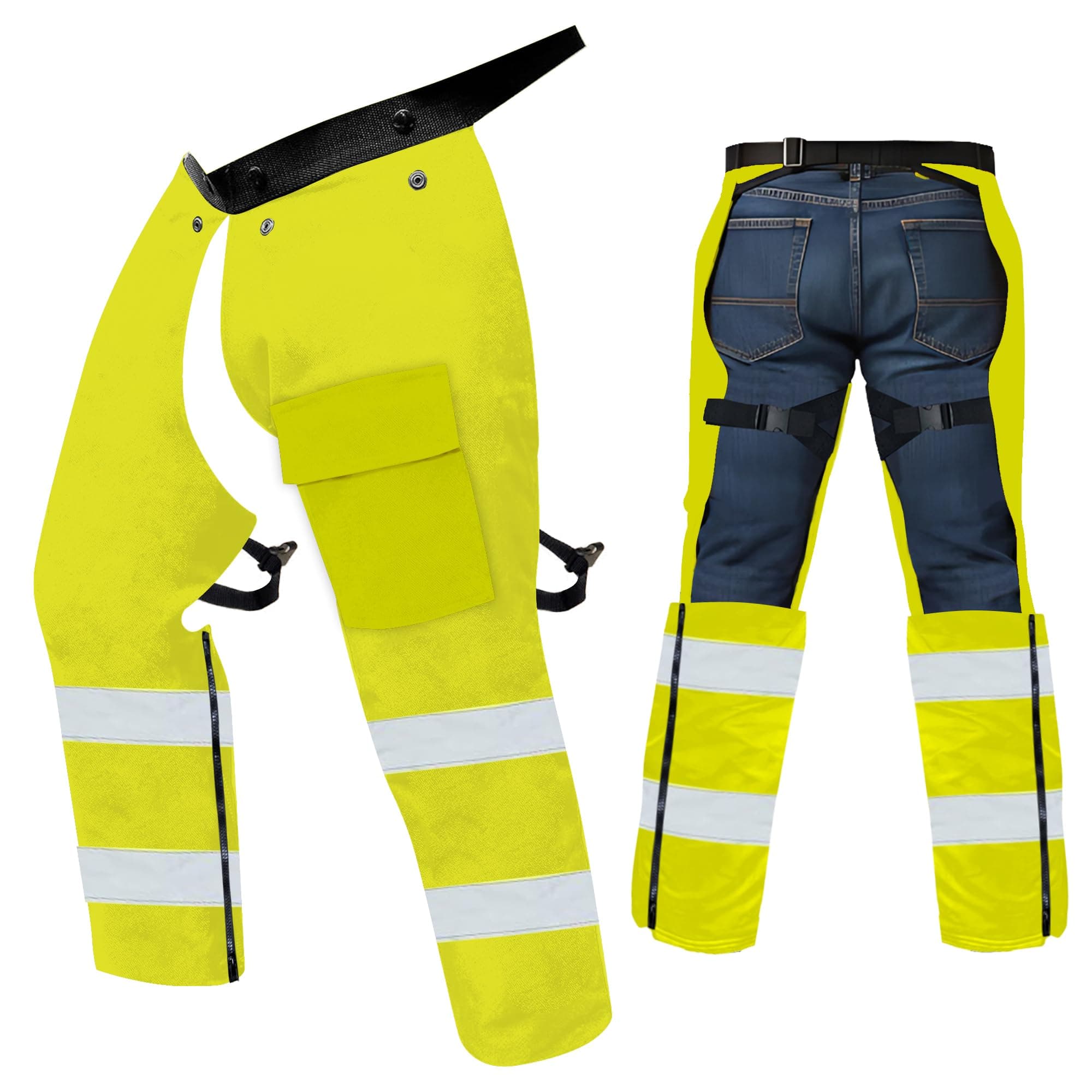 Trimmer Chaps For Men | Protective Gear | Not For Use as Chainsaw Chaps | Men's Work Utility & Safety Pants | Apron Style, Adjustable Belt