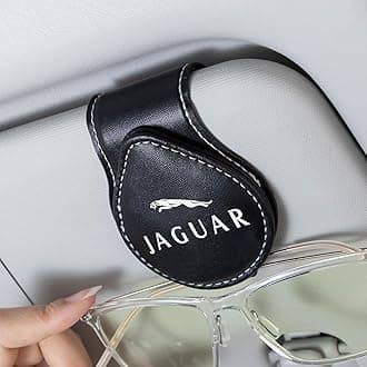 Car Sunglass Holder, Eyeglass Holder Fit Jaguar XE XEL XF XFL XJ F-PACE F-Type, Sunglass Hanger Mount for Car Sun Visor, Interior Accessories, Black