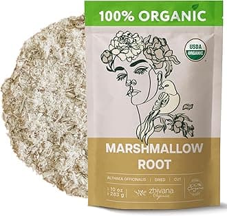 Organic Marshmallow Root Tea (10oz.) - Dried Marshmellow Root Herb (Althaea Officinalis) - Natural Alternative That Helps with Throat Coat, Cough, Gut Lining