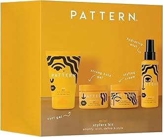 PATTERN Beauty Mini Stylers Kit for Curly, Coily & Tight Textured Hair - Includes Hydrating Mist, Curl Gel, Styling Cream & Strong Hold Gel