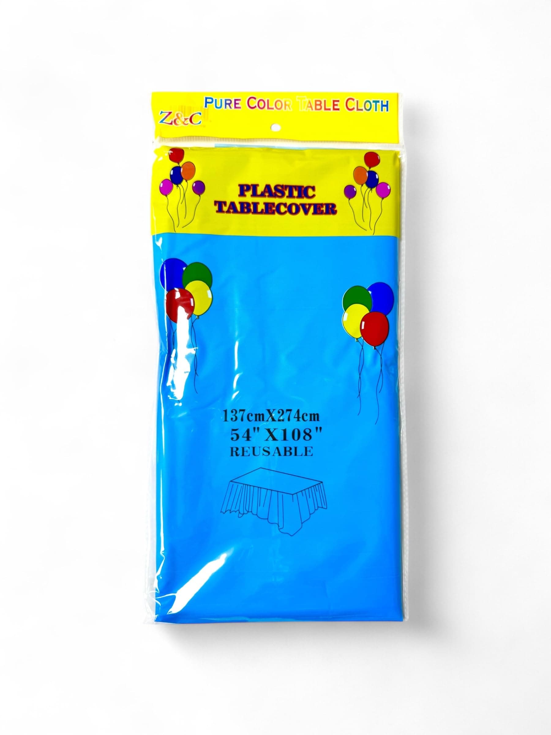 Cathy's toy Shop Large Plastic Rectangle Table Cover Cloth Wipe Clean Party Tablecloth Covers (Light blue table cover)