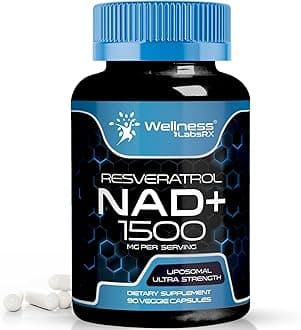 NAD Supplement, 1500mg - Liposomal NAD+ Supplement with Resveratrol, NAD Plus Boosting - Support Cellular Health, Stamina & Healthy Aging - Ultra Strength Capsules, USA Made