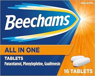 Beechams All in One Tablets, Cold & Flu Relief Medicine for adults, with Paracetamol, 16s