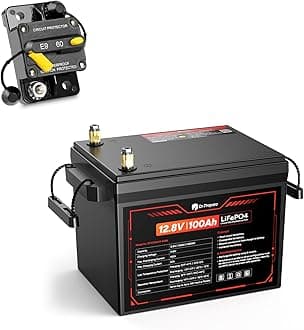 DR.PREPARE 12V 100Ah Trolling Motor LiFePO4 Battery with 60A Circuit Breaker Kit, 1280Wh Lithium Iron Phosphate Battery with 100A BMS, Low & High Temp Protection for Boats, Marine, RV