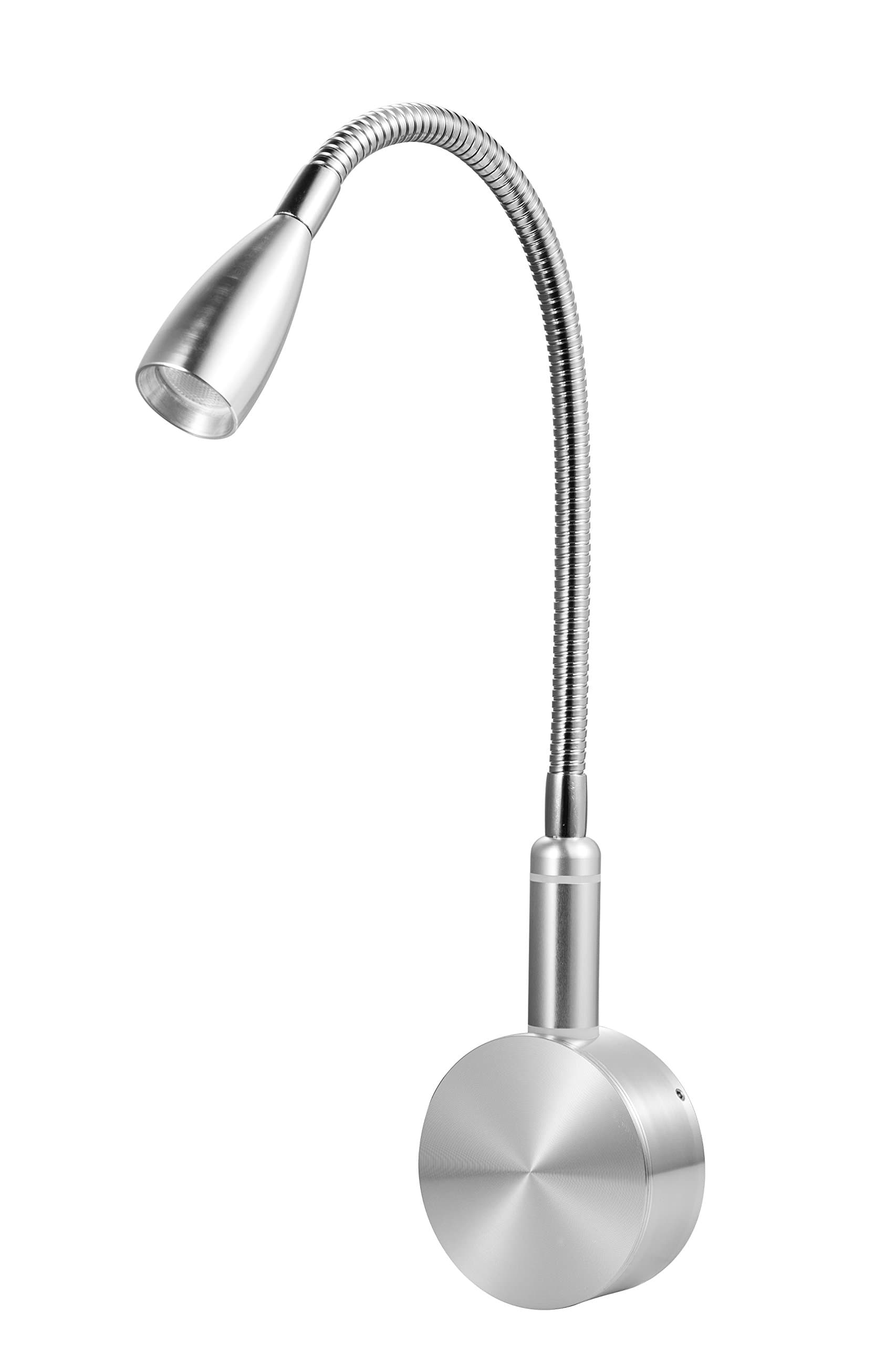 Meanyee Touch Switch Stepless Dimmable Flexible Gooseneck Reading Lamp Wall Mount Sconces LED Light Bedside Lamp for Books with Dim Blue LED Indicator No Flicker(Warm White3000K-3200K)