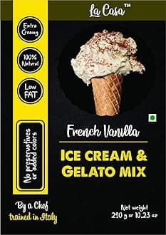 La Casa Vanilla Gelato & Ice-Cream Mix | Extra Creamy | Low Fat | 100% Natural | 290 GMS |