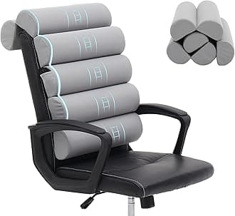 Ergonomic Lumbar Support Pillow for High Back Office Chair - Adjustable 6 Semicircular Back Cushion with Breathable Mesh Cover,Spine Support for Desk/Gaming Chairs, Neck/Upper/Lower Back Pain Relief