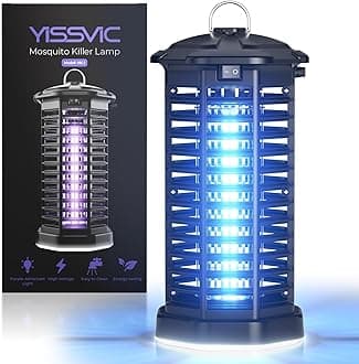 YISSVIC Bug Zapper Outdoor Indoor Waterproof Electric Mosquito Lamp Fly Zapper Killer Effective 4200V Plug in for Home Patio Office Courtyard (One-Light Control Bug Zapper)