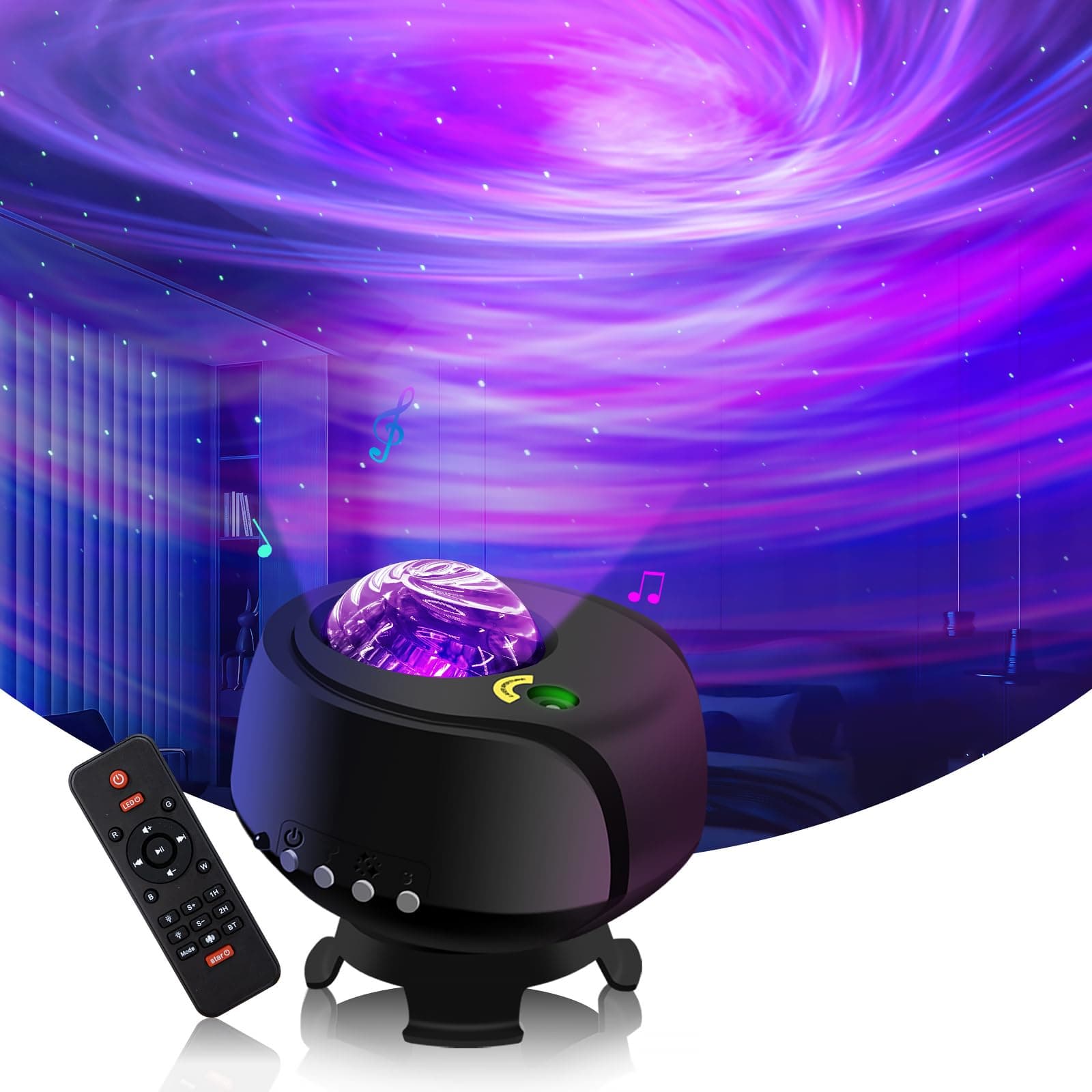 The Largest Coverage Area Galaxy Lights Projector 2.0, FLITI Star Projector, with Changing Nebula and Galaxy Shapes Galaxy Night Light