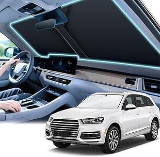 SINGARO 300T Universal Car Windshield Sun Shade, Foldable Reflective for Windshield & Window Shades with Overlapping Design, Car Interior Accessories