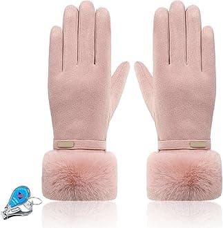 Winter Warm Gloves, Womens Lady Super Soft Touch Screen Gloves Thick Fleece Lined Glove Cold Weather Windproof Outdoor Sports Handwarmers Cycling Running Mittens
