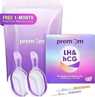 Quantitative Ovulation & Pregnancy Test Kit: 40 LH Strips + 10 HCG Strips + 2 Reusable Urine Cups | at-Home Fertility Test for Women | Smart Digital Ovulation Reader App