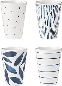 895240 Blue Bay Melamine Assorted Tumblers, Set of 4, Lightweight Melamine Material