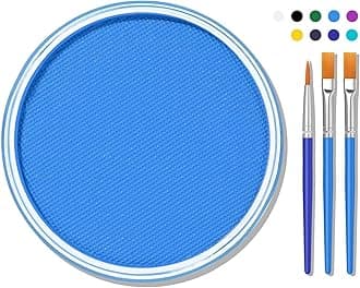FREEORR Blue Face Body Paint Makeup 30G,Professional Stage Screen Halloween,Non Toxic Face Body Paint Makeup for Halloween Costume Theater Dress-Up Corpse Bride Sally Smurf Avatar Makeup-05