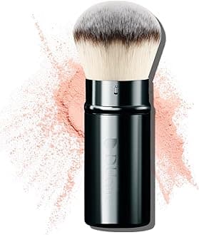Retractable Airbrush Kabuki Brush for All Face Makeup & Foundation for Liquid, Cream and Powder Face Makeup With Aluminum Handle