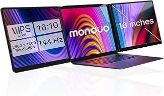 16" Pro Triple Laptop Screen Extender, Dual 16" 2k Portable Monitors, 144Hz, 100% DCI-P3, Compatible with 16" MacBook Pro M1, M2, M3, M4 & Windows Laptops, for Gaming, Creators, & Professional