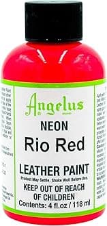 Angelus Neon Flexible Leather Paint - 4 fl oz - Rio Red