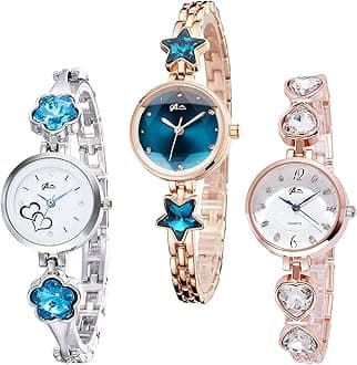Premium Luxury Analogue Girl's Stainless Steel Watch(Multicolour Dial 1-Multicolour Colored Strap)