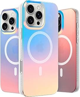 LONLIHue - for iPhone 16 Pro Case - Holographic Iridescent Phone Case - [Comatpiable with Magsafe]- Cute, Unique and Aesthetic Shockproof Cover - [360° Shock-Absorbent Bumper]