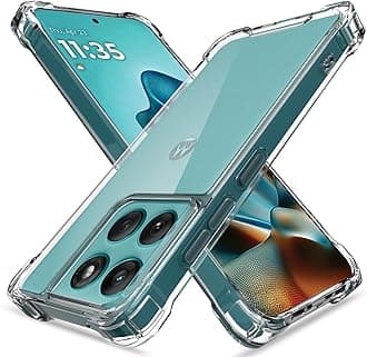 Pikkme Back Cover for Motorola Moto Edge 60 5G / Moto Edge 60 Fusion 5G PC + TPU Clear Transparent Raised Edges Shockproof Protective Phone Bumper Case(Transparent)