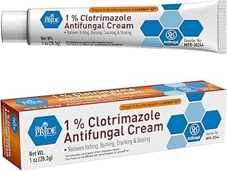 MED PRIDE 1% Clotrimazole Antifungal Cream 1oz- Fungus Skin Care Treatment with - Jock Itch Body Ointment - Fights Infection, Sweat Rash, Athletes Foot, Ringworm & Relieves Itching, Burning