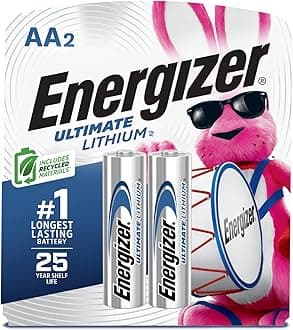AA Lithium Batteries 2 Pack Lasts 9 Times Longer, Silver, Medium (EVEL91BP2)