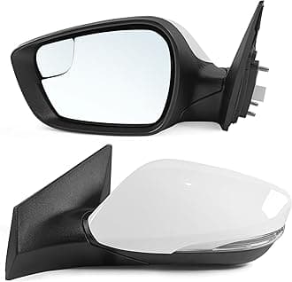 Left Driver Side Mirror Assembly Fits 2014 2015 2016 Hyundai Elantra with Power Glass Heated Blind Spot Glass and Manual Folding without Turn Signal Match to white (5Pins)