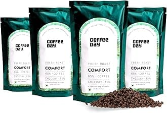 Cafe Coffee Day Comfort 65% Coffee 35% Chicory - 200Gm Each (Pack Of 4) | Medium To Dark Roast | South Indian Filter Coffee | Fresh From Chikmagalur Factory, Packet