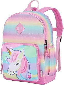Unicorn Backpack for Little Girls, Cute Rainbow Glitter Lightweight Water Resistant Preschool Backpack for Kids,Toddlers Kindergarten School Bag