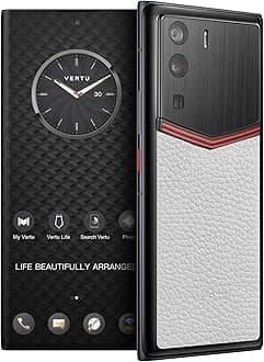 METAVERTU Web 3.0 Calfskin 5G Phone, Unlocked Android Smartphone, Secure Encrypted, Double Systems, 64MP Camera, 144Hz AMOLED Curved Display, Dual SIM, Fast Charge (Enameled, White, 12G+512G)