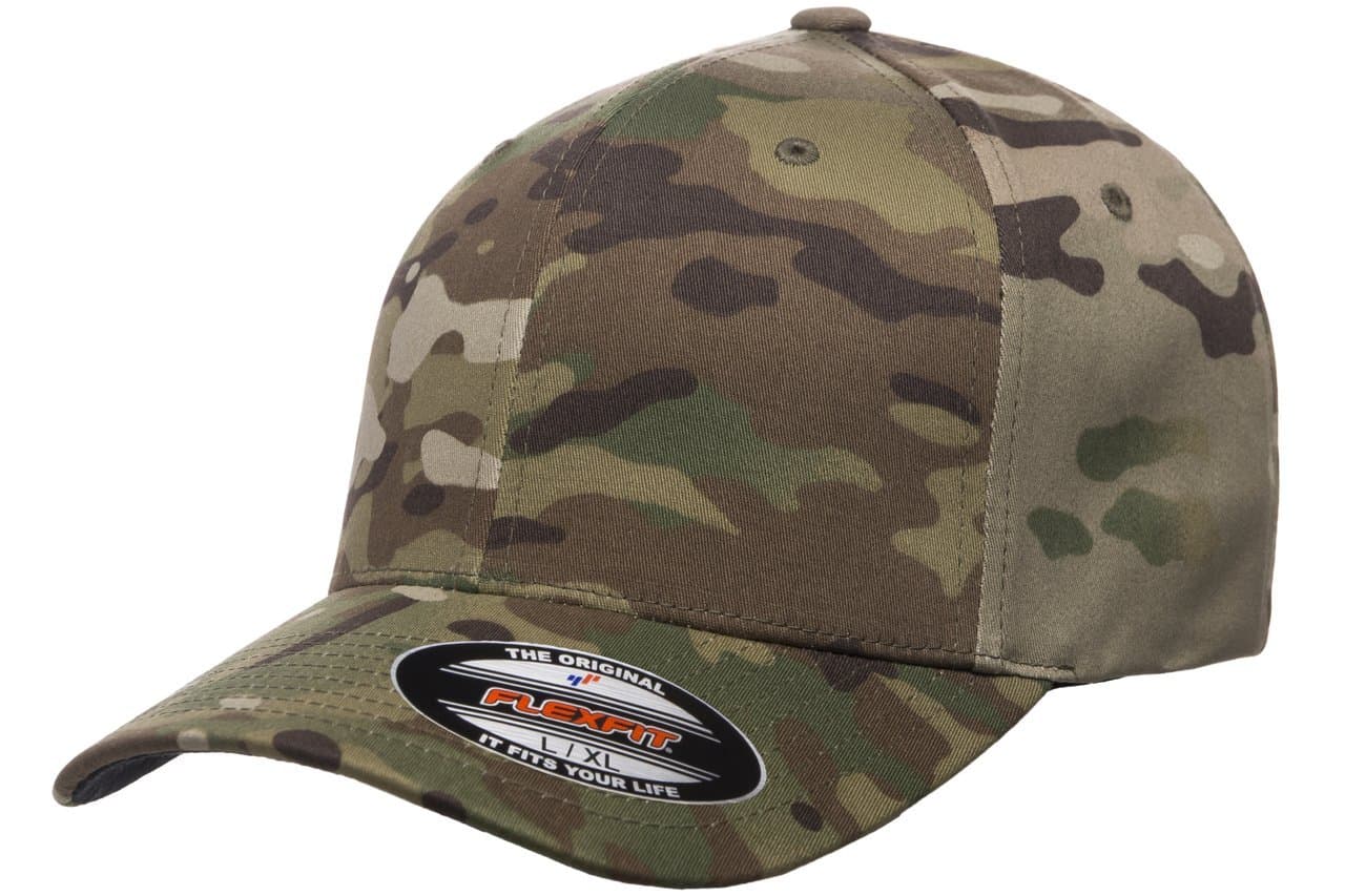 Flexfit Multicam Camo 6 Panel Baseball Cap Officially Licensed Multi-Cam Pattern (Large/X-Large, Multicam)