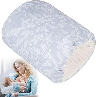 1Pc Baby Nursing Arm Breastfeeding Pillow Soft Cotton Bottle Feeding Pillows for Newborn (Grey Leaflet)