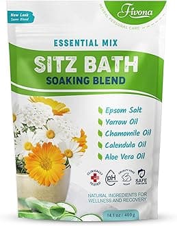 Sitz Bath Epsom Salt All Natural Blend with Pure Essential Oils for Hemorrhoid and Postpartum Soaking by Fivona