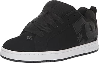 DC Men's Court Graffik Casual Skate Shoes Black/Black/White 14