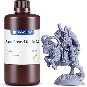 3D Printer Resin with Low Odor and Safety, 405nm UV Plant-Based Rapid Resin with High Precision and Quick Curing for LCD 3D Printing (Grey, 1000g)