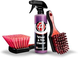 Adam's Polishes Wheel & Tire Cleaner Combo - Professional All in One Tire & Wheel Cleaner W/Wheel Brush & Tire Brush | Car Wash Wheel Cleaning Kit for Car Detailing | Safe On Most Rim Finishes