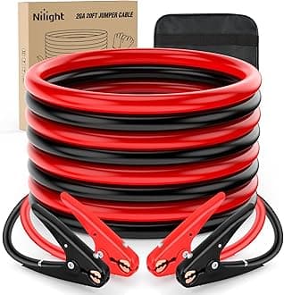 Nilight Jumper Cables for Car Battery 2 Gauge 20 FT Booster Cable Heavy Duty 800 A CCA with Carrying Bag Jump Start Emergency Kit Pickup Truck RV Vans SUV