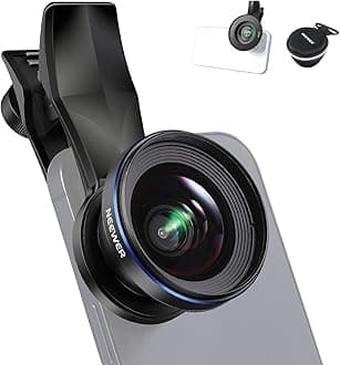 NEEWER 0.7 inch (18 mm) 100° Wide Angle Lens, 0.5X Magnification, 0.7 inch (17 mm) Screw Lens Clip and 2.6 inch (67 mm) Filter Adapter Ring, Smartphone Cage, Smartphone Case, ...