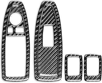 Real 3K Black Carbon Fiber Car Window Lift Switch Control Button Panel Decoration Sticker Auto Interior Accessories Compatible with BMW X1 F48 F49 2016-2022/X2 F39 2018-2022-Type A