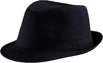 Dress Up America Fedora Hat - Black Fedora for Men and Women - Trilby Costume Hat for Adults - Available in Black and White