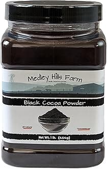 Black Cocoa Powder 1 Lb. In Reusable Container - Great For Baking Dutch Processed Unsweetened